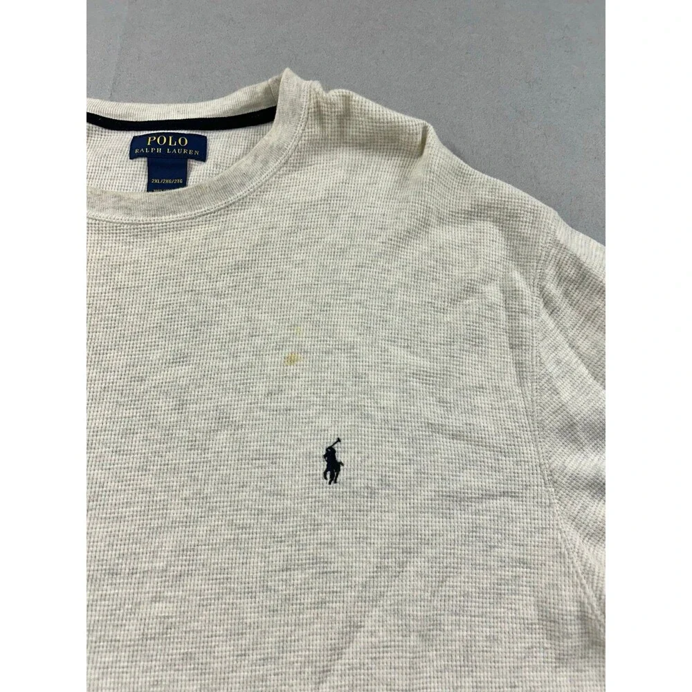 Polo Ralph Lauren Mens Waffle Knit Crewneck Long Sleeve Shirt Thermal 2XL